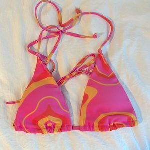 pink orange and yellow bikini top! never worn
